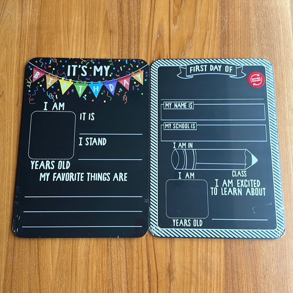 2 Chalkboards: It’s My Birthday and First/Last Day of School, 16” x 11”